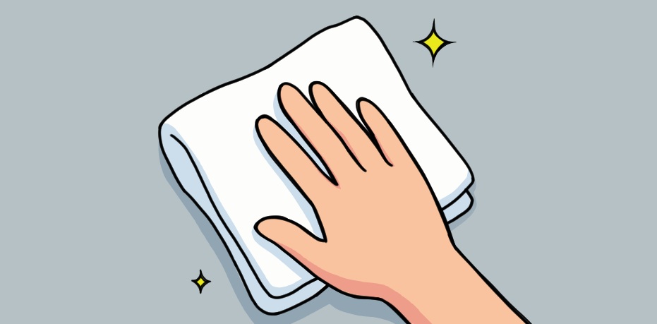 ステップ1：貼る場所をきれいにする