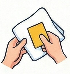 ヘラや布を使う