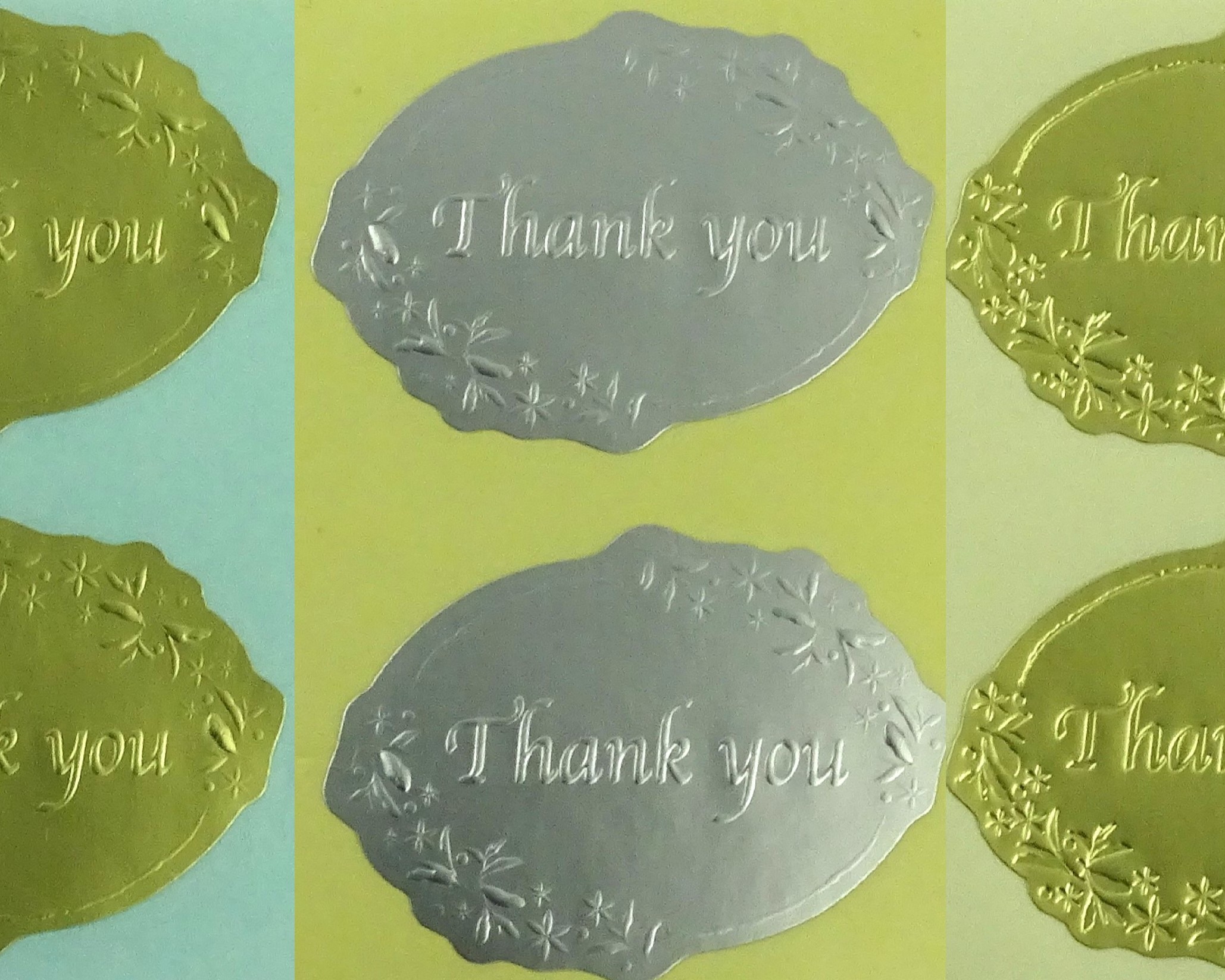 金銀エンボス印刷の実物写真